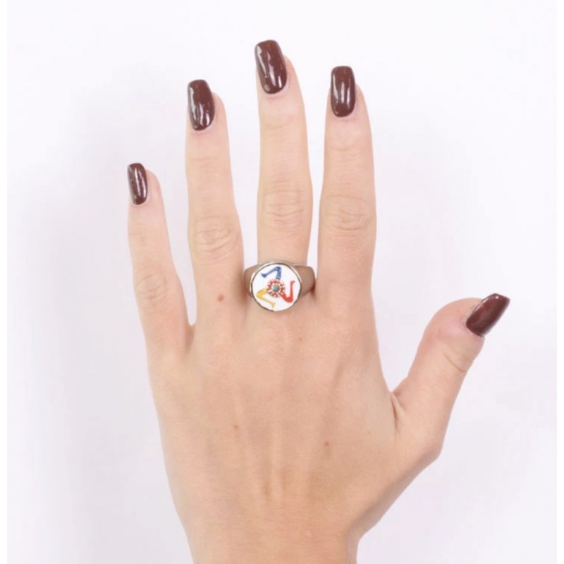 I Love Sicily - BYS - Metal ring with trinacria