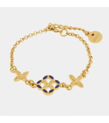I Love Sicily - BYS - Bracciale in metallo con maiolica blu