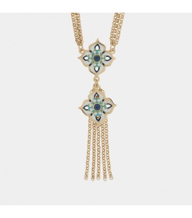 I Love Sicily - BYS - Metal bracelet with blue and light blue majolica pendant