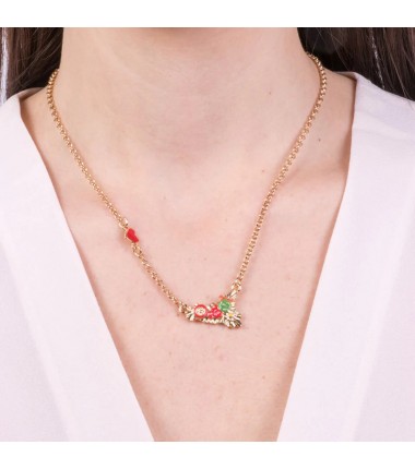 I Love Sicily - BYS - Metal necklace heart and Sicily with prickly pears