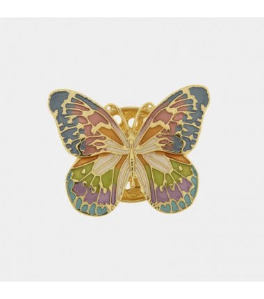 BYS - Magnetic metal brooch with colorful butterfly