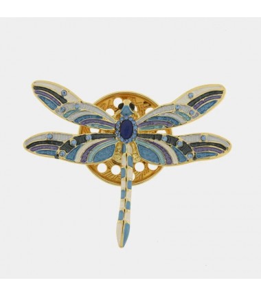 BYS - Spilla in metallo con libellula blu