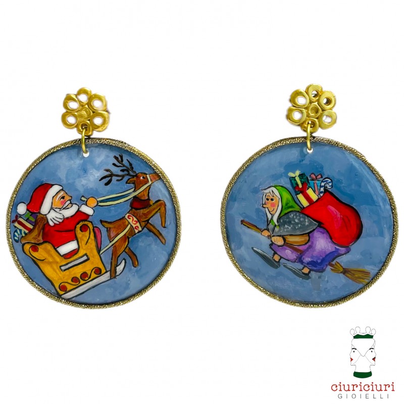 MOTHER OF PEARL large earrings CHRISTMAS