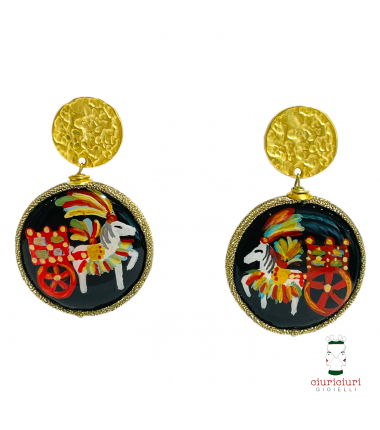 Orecchini MADREPERLE medi CARRETTO fondo nero