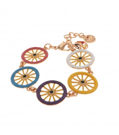 I Love Sicily - BYS - Metal bracelet with multicolor wheels