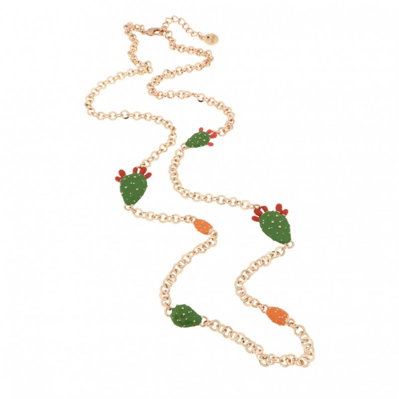 I Love Sicily - BYS - Collana in metallo con fichi d'india