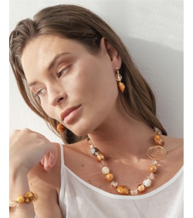 Murrina Murano - Aura earrings Easy topaz, metal and Murano glass