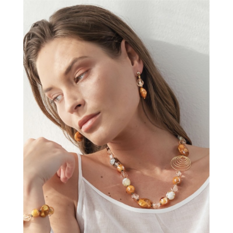 Murrina Murano - Aura earrings Easy topaz, metal and Murano glass