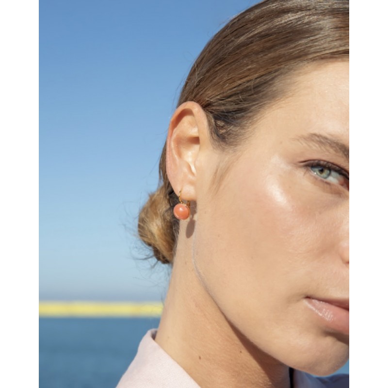 Murrina Murano - Seaside Serenity earrings petrol green, brass and Murano glass