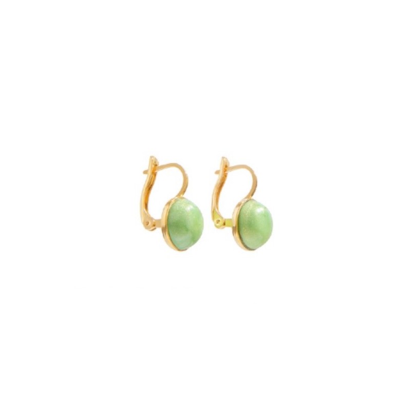 Murrina Murano - Orecchini Seaside Serenity verde in ottone e vetro di Murano