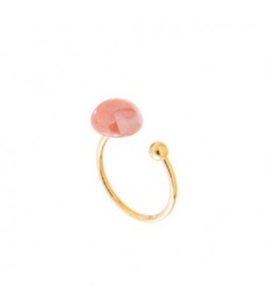 Murrina Murano - Seaside Serenity ring coral, brass and Murano glass