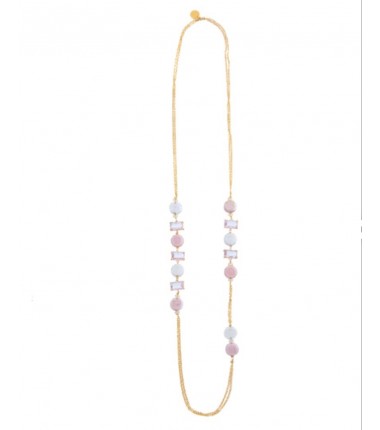 Murrina Murano - Sunset Mirage long necklace lilac, metal and Murano glass