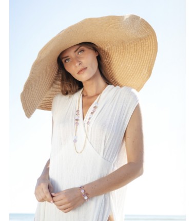 Murrina Murano - Sunset Mirage long necklace lilac, metal and Murano glass