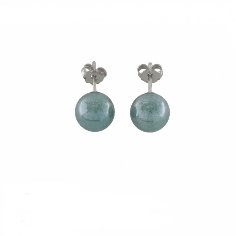 Murrina Murano - Majime Top petrol green earrings, silver 925 and Murano glass