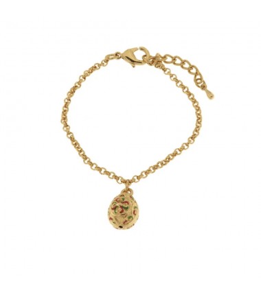 BYS - Metal bracelet with green and red egg