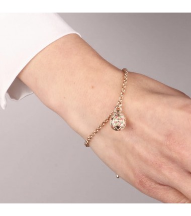 BYS - Metal bracelet with green and red egg