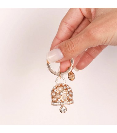 BYS - Lucky Bell Metal Keychain with Pearls