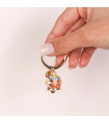 BYS - Lucky Bell Metal Keychain with flowers