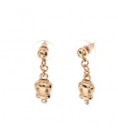 BYS - Orecchini in metallo con campanella portafortuna rosé pendente