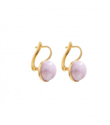 Murrina Murano - Seaside Serenity earrings lilac, brass and Murano glass