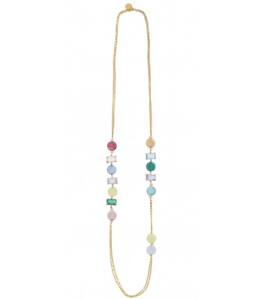 Murrina Murano - Sunset Mirage long necklace multicolour, metal and Murano glass
