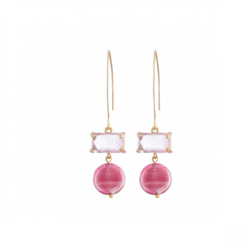 Murrina Murano - Sunset Mirage earrings ruby, brass and Murano glass