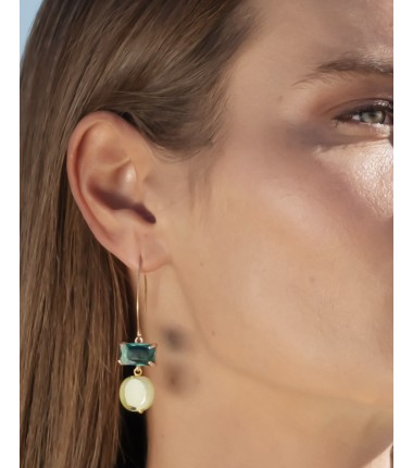 Murrina Murano - Sunset Mirage earrings ruby, brass and Murano glass