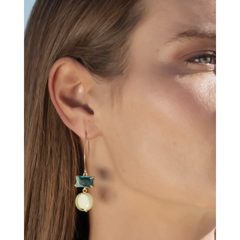 Murrina Murano - Sunset Mirage earrings ruby, brass and Murano glass