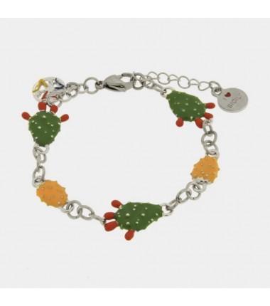 I Love Sicily - BYS - Steel bracelet with prickly pears