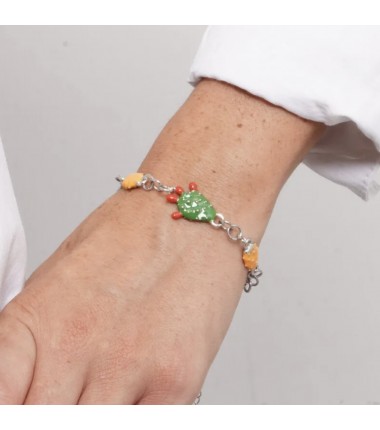 I Love Sicily - BYS - Steel bracelet with prickly pears