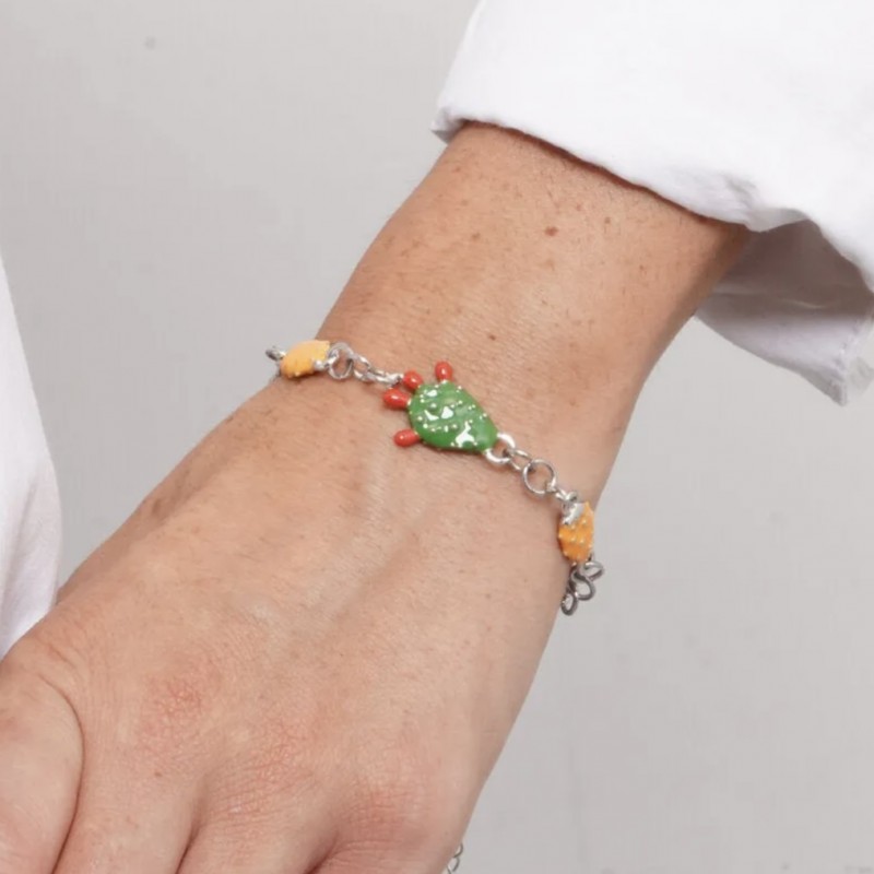 I Love Sicily - BYS - Bracciale in acciaio con fichi d'india