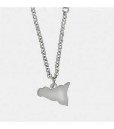 I Love Sicily - BYS - Steel necklace with Sicily and little heart