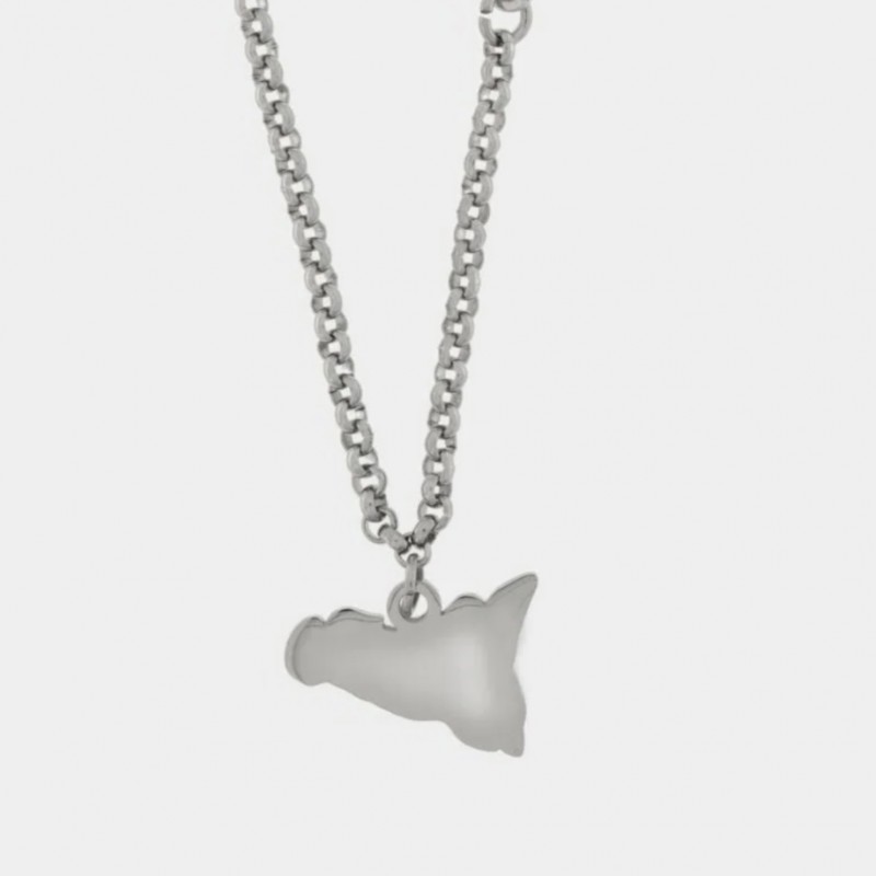 I Love Sicily - BYS - Steel necklace with Sicily and little heart