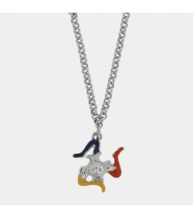 I Love Sicily - BYS - Steel necklace with Trinacria and little heart