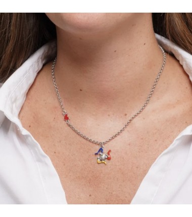 I Love Sicily - BYS - Steel necklace with Trinacria and little heart