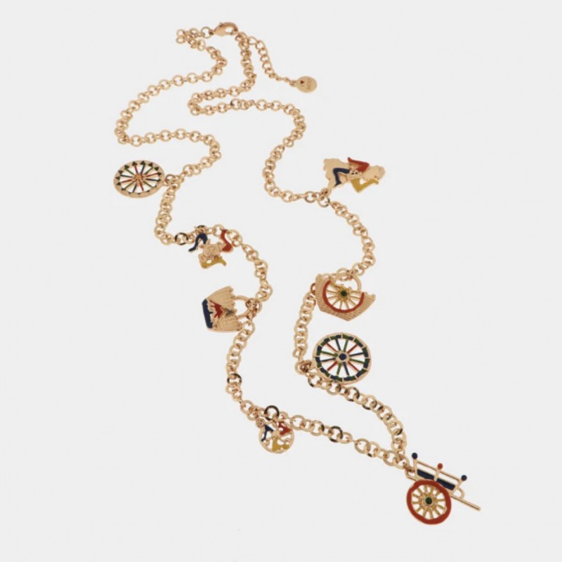 I Love Sicily - BYS - Metal necklace with Sicilian charms