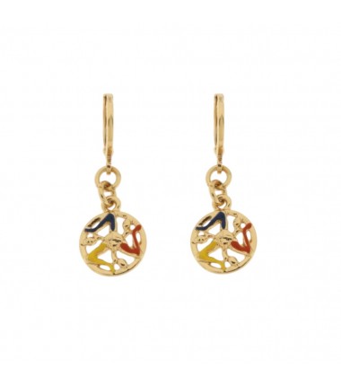 I Love Sicily - BYS -Metal hoop earrings with trinacria