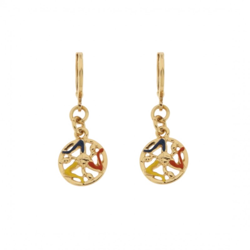 I Love Sicily - BYS -Metal hoop earrings with trinacria