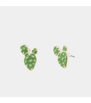 I Love Sicily - BYS - Metal stud earrings with prickly pears