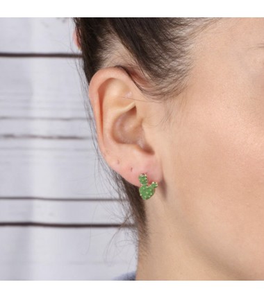 I Love Sicily - BYS - Metal stud earrings with prickly pears