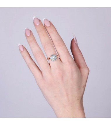 I Love Sicily - BYS - Metal ring with light blue sea urchin