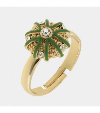 I Love Sicily - BYS - Metal ring with green sea urchin
