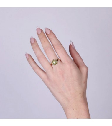 I Love Sicily - BYS - Metal ring with green sea urchin