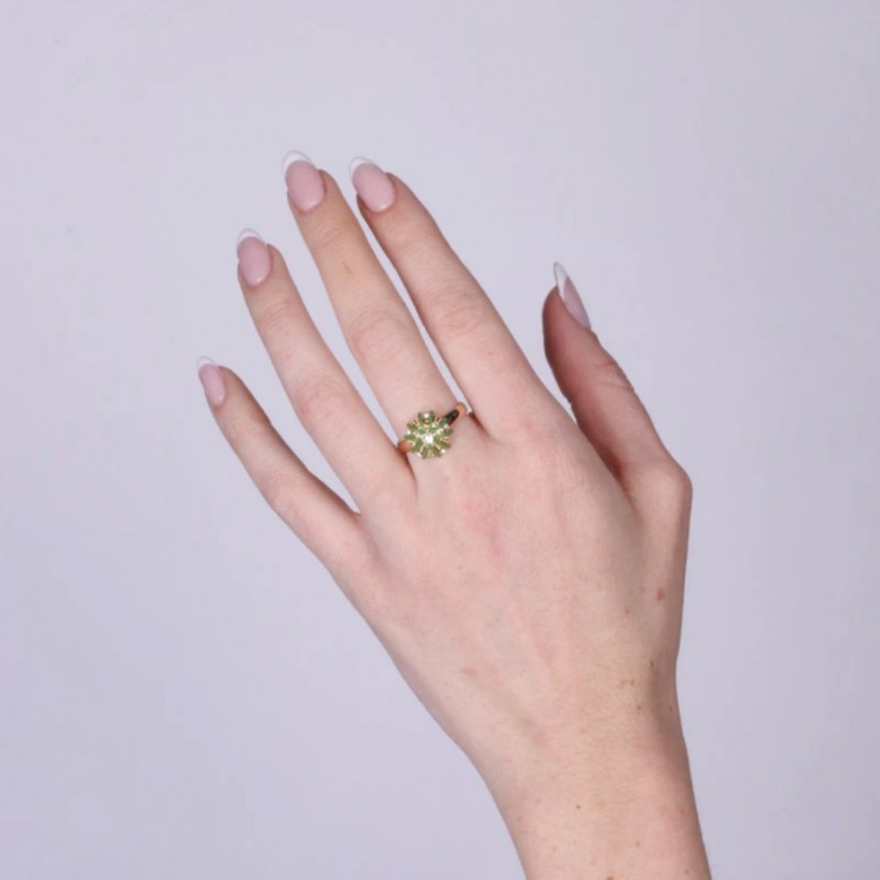 I Love Sicily - BYS - Metal ring with green sea urchin