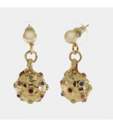 I Love Sicily - BYS -Multi-strand metal necklace with meteor pendant and multicolored beads